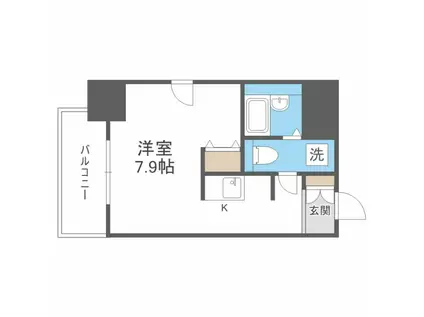 アストリア北大前(1K/4階)の間取り写真