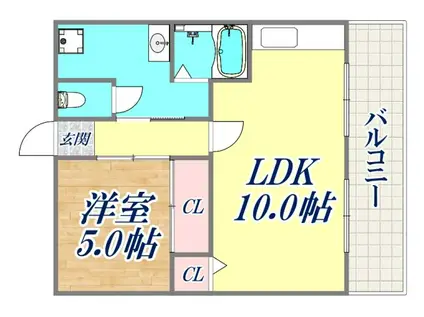 庄山マンション(1LDK/4階)の間取り写真