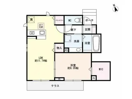 ハイムスピカ(1LDK/1階)の間取り写真