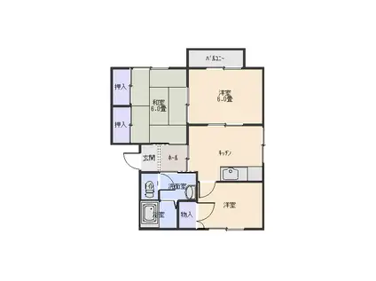 ディアス千疋(3DK/1階)の間取り写真