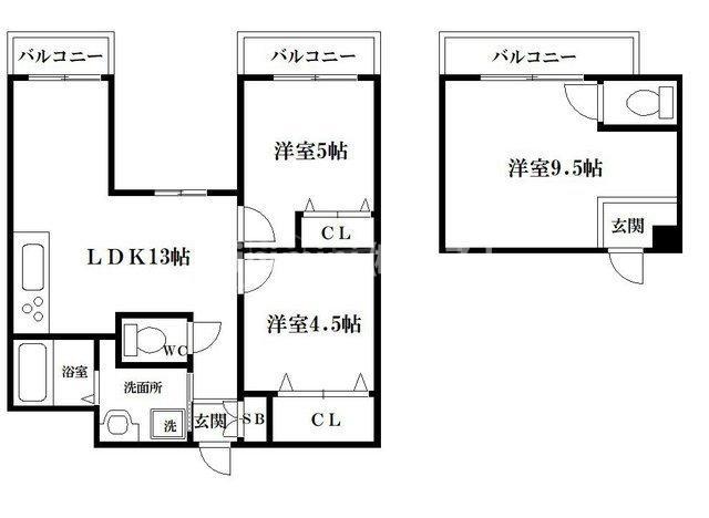 グレース肥後橋(3LDK/6階)の間取り写真