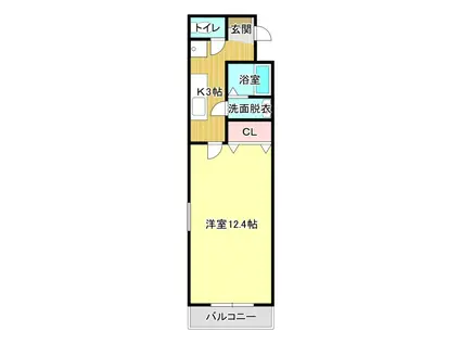 TKマンション中央II(1K/2階)の間取り写真