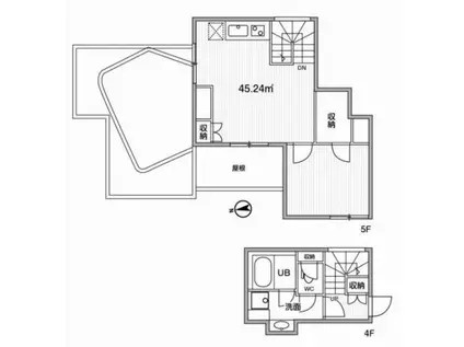 アスティーレ市谷柳町(1LDK/4階)の間取り写真