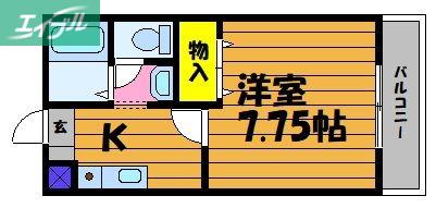 ルミナスコート(1K/1階)の間取り写真