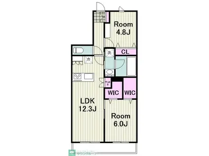 カーサ・アデール(2LDK/1階)の間取り写真