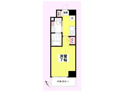 エステムコート駒込・六義園(1K/4階)の間取り写真