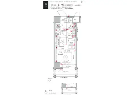 LE A横濱鶴見市場(1K/6階)の間取り写真