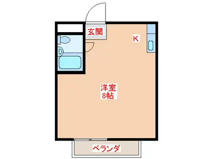 川西ハイツ(ワンルーム/3階)の間取り写真
