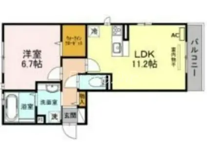 シャルレーヌ・ドゥ・グレイス(1LDK/2階)の間取り写真