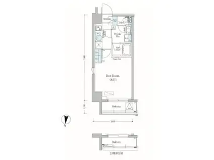 アーバネックス森下II(1K/6階)の間取り写真