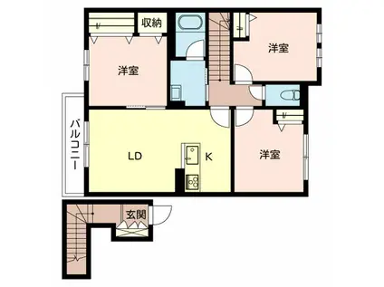 シャーメゾン・木村(3LDK/2階)の間取り写真