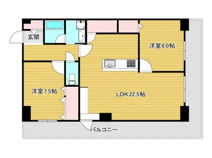 グランセジュール大国町(2LDK/2階)の間取り写真