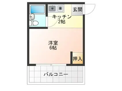 ラヴェール城山(ワンルーム/1階)の間取り写真
