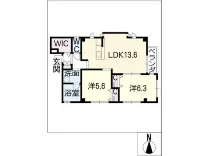 KOAビル(2LDK/2階)の間取り写真