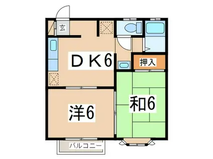 ネピア湘南 I(2DK/1階)の間取り写真