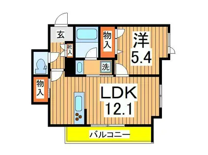 コルマル(1LDK/3階)の間取り写真
