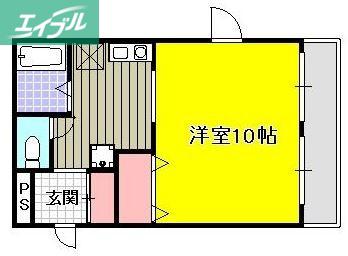 YKハイツ(1K/3階)の間取り写真