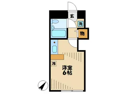 オリオンフラッツ(ワンルーム/2階)の間取り写真