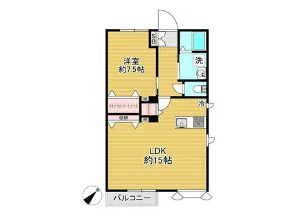 HILL SITE(1LDK/1階)の間取り写真
