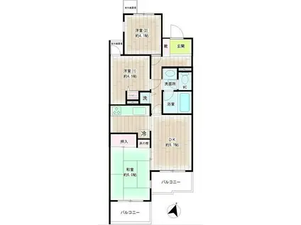 NICESTAGE戸塚舞岡(3DK/2階)の間取り写真