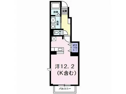 フラン ブリッサ A(ワンルーム/1階)の間取り写真