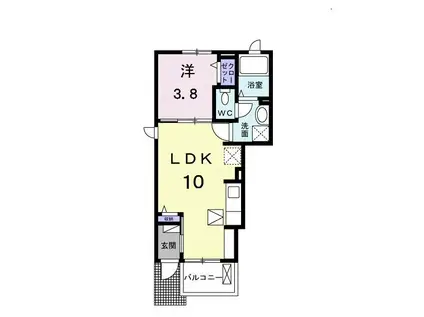 ビオーラ・エフ(1LDK/1階)の間取り写真