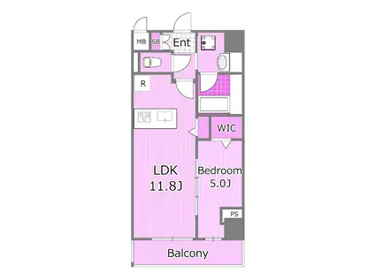 ケーエスアベニール(1LDK/2階)の間取り写真