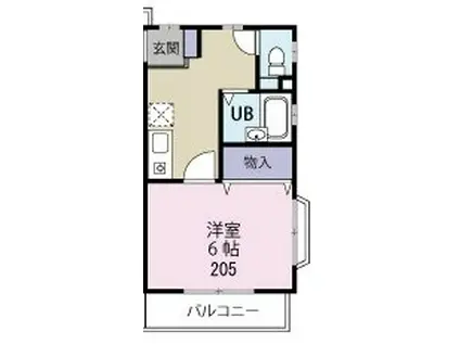 ニューウイング光和(1K/2階)の間取り写真