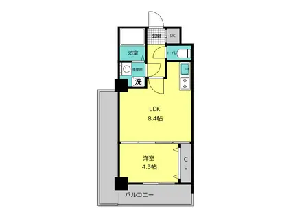 CLUB ORIENT BLD NO.72 HARBOR イースト T(1LDK/3階)の間取り写真