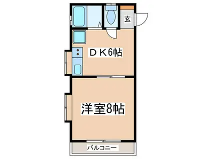 アクティブ多摩(1DK/2階)の間取り写真
