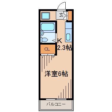 エステートピア湘南(ワンルーム/1階)の間取り写真