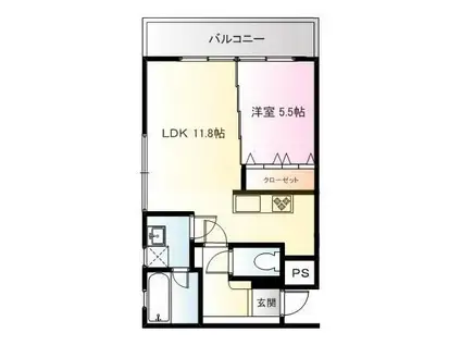 京町キングダム(1LDK/3階)の間取り写真