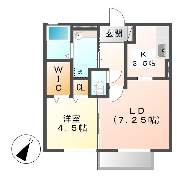 ノールヴィラージュII(1LDK/1階)の間取り写真