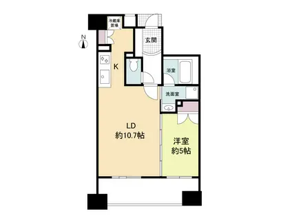 プライムアーバン堺筋本町(1LDK/11階)の間取り写真