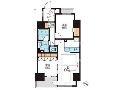 グランカーサ本駒込(2LDK/12階)の間取り写真