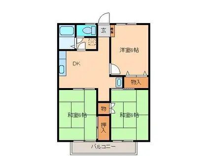 インペリアルオザワ(3DK/1階)の間取り写真