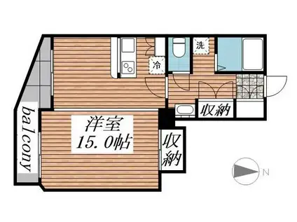モンテ・オーロ(1LDK/1階)の間取り写真