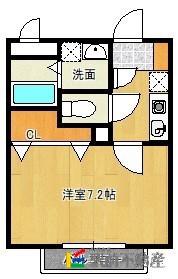 JR長崎本線 神埼駅 徒歩12分 2階建 築21年(1K/2階)の間取り写真