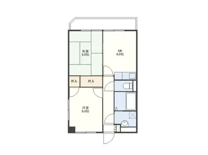 エルフマンション(2DK/3階)の間取り写真