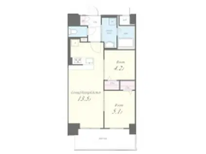 ALUNA箱崎(2LDK/7階)の間取り写真