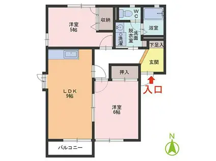 フォーレスト和田(2LDK/1階)の間取り写真