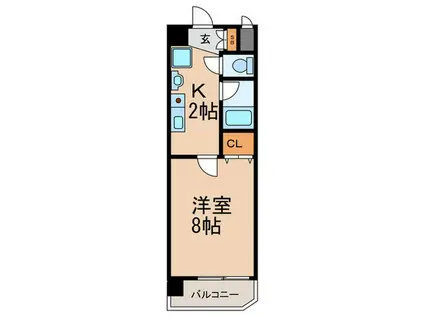 シャインビュー六甲(1K/8階)の間取り写真