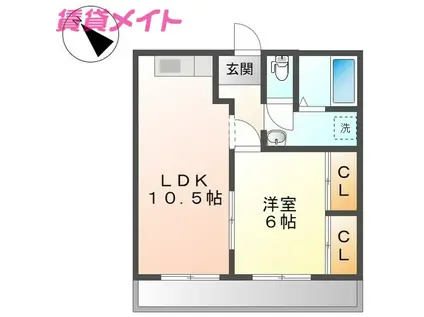 エスポアハイム(1LDK/1階)の間取り写真