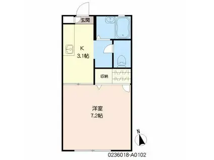 エンジェルハイツ(1K/1階)の間取り写真