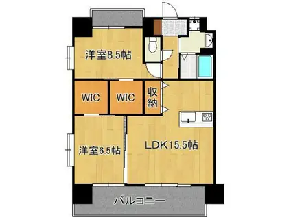 アクシオ北九州(2LDK/14階)の間取り写真