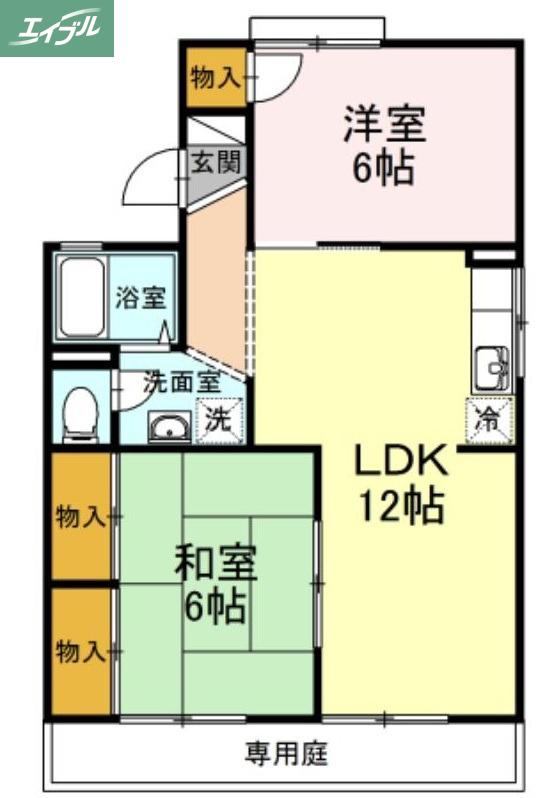 ハイツプロミネンス(2LDK/1階)の間取り写真