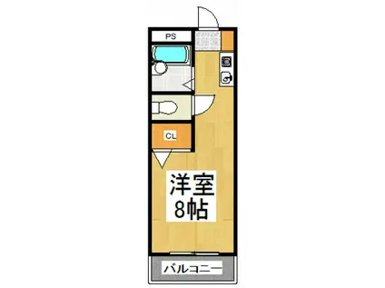 アキコーポ(ワンルーム/1階)の間取り写真