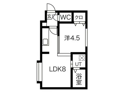 DOLE TUKISAMU(1DK/1階)の間取り写真