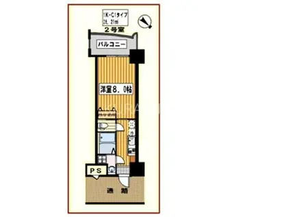 ロイヤル博多駅前(1K/8階)の間取り写真