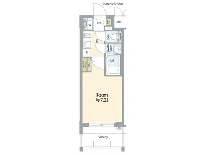 エスリード志賀本通ザ・フロント(1K/11階)の間取り写真